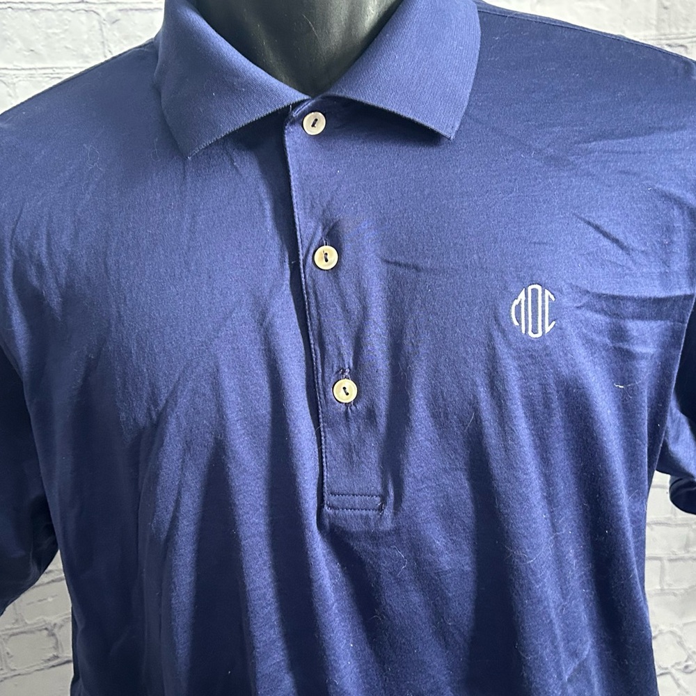 PETER MILLAR men’s large navy golf polo in excellent condition
